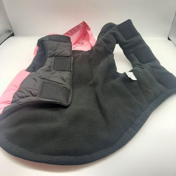 Gooby Wind Parka Pink Large small Dog Jacket  Fleece Lining Roll-Up Hood - Picture 5 of 6